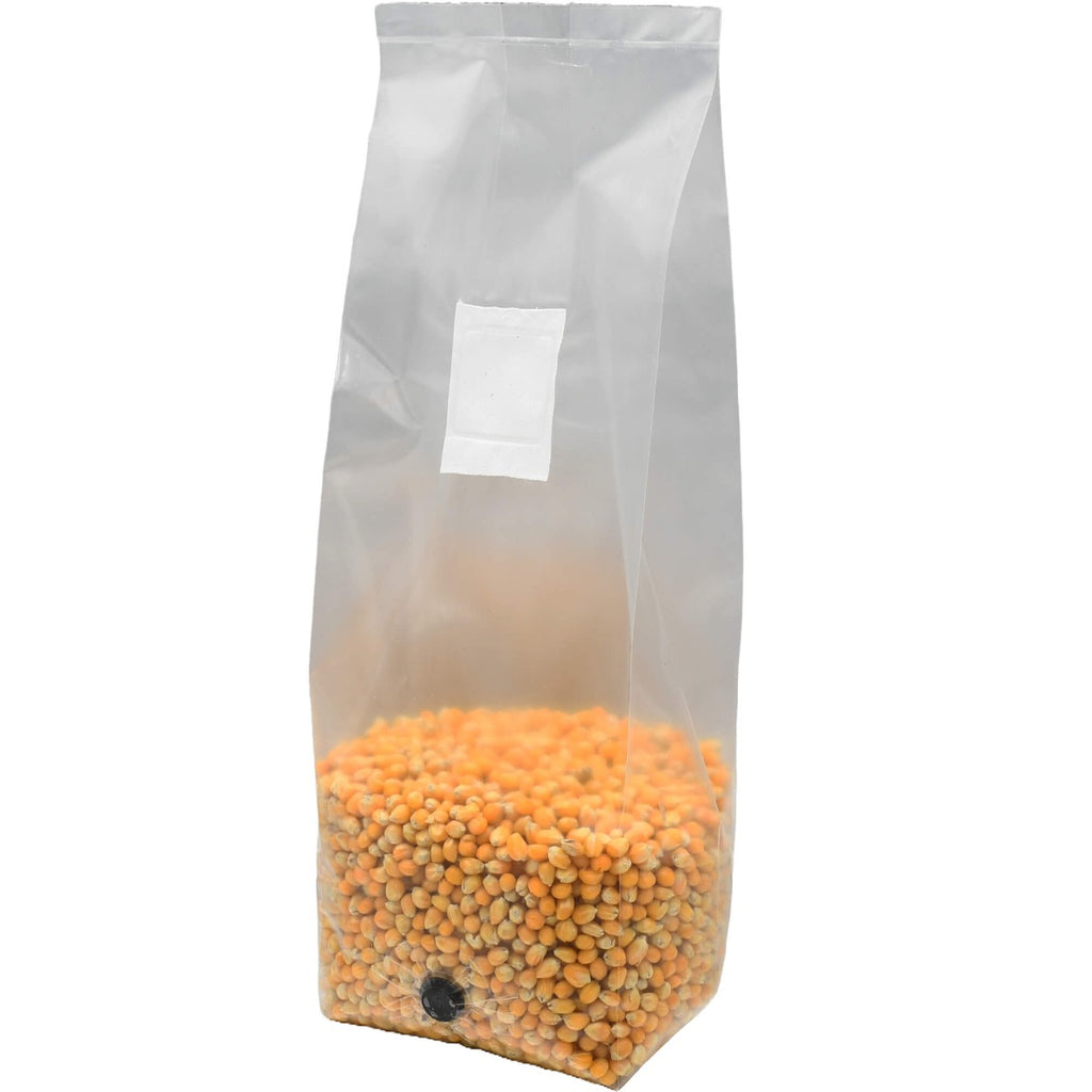 popcorn mushroom substrate grow bag standing left